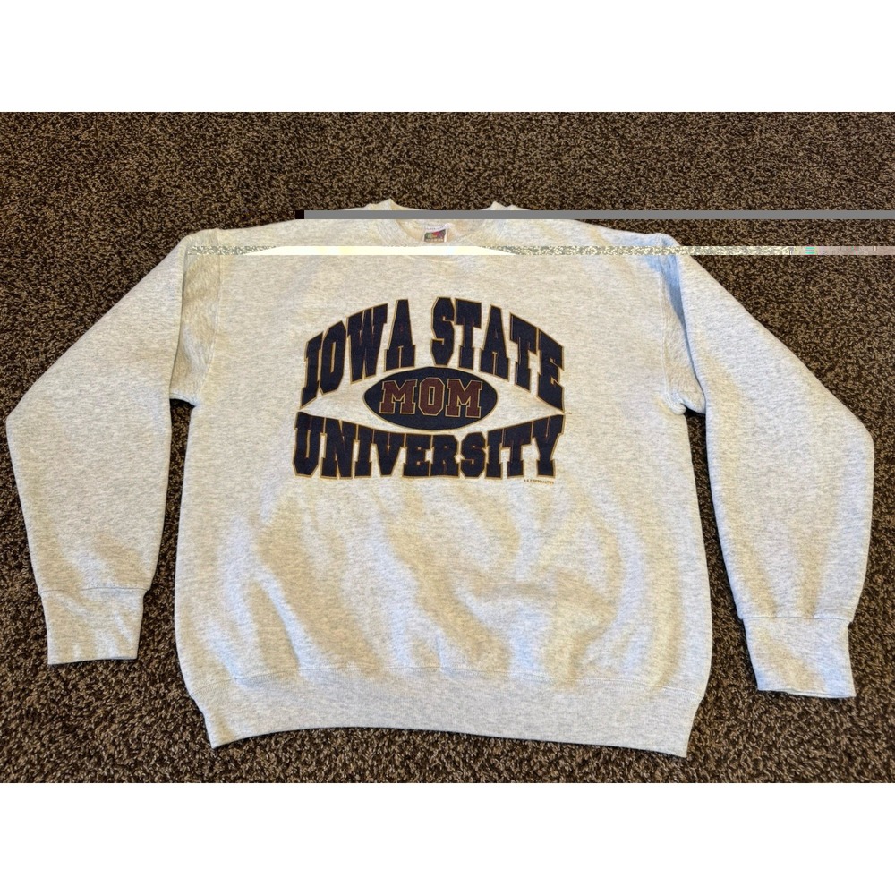 Vintage 90s Iowa State University Mom Sweatshirt L Fruit of the Loom ISU